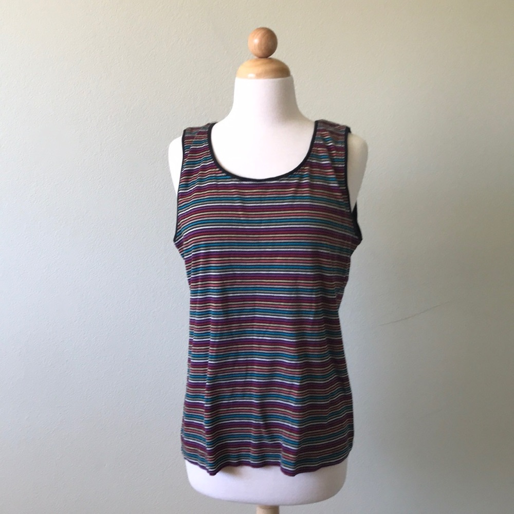 stretchy White Stag rainbow ribbed knit tank top